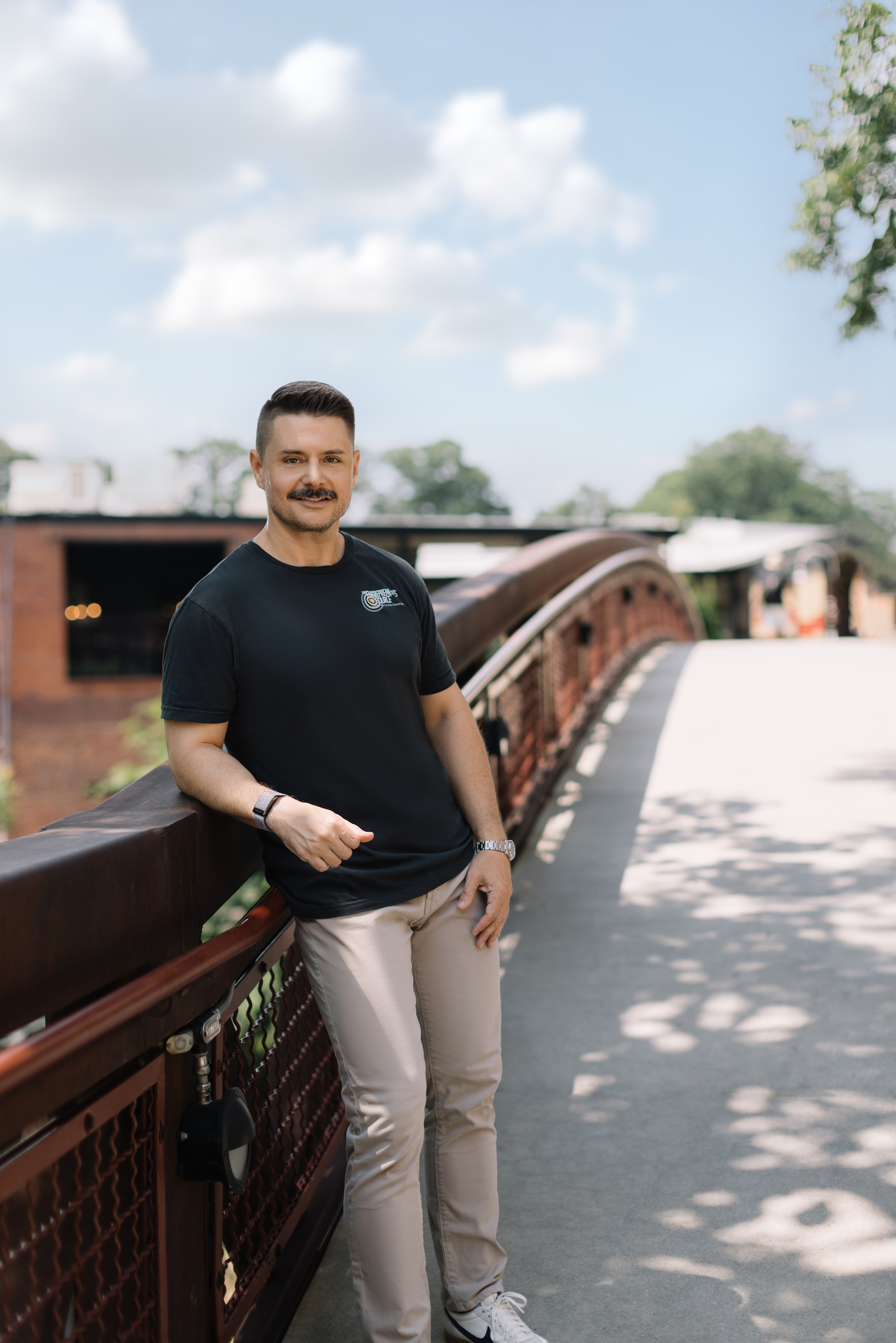 Michael Harn on a bridge during his travels