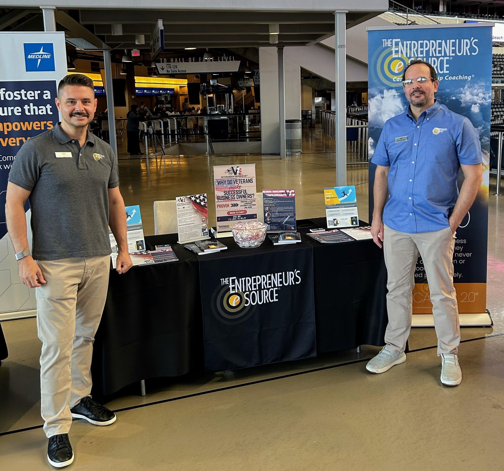 Michael Harn representing The Entrepreneur's Source at a professional event